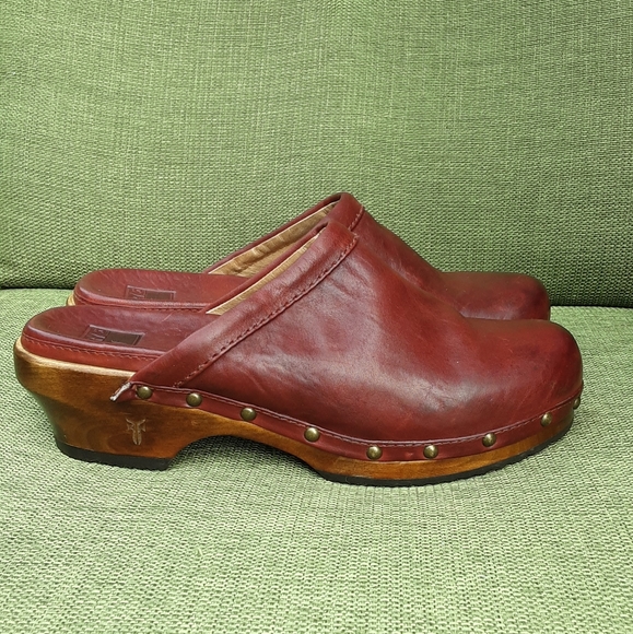 Frye Shoes - Frye Clara Campus leather clog.
